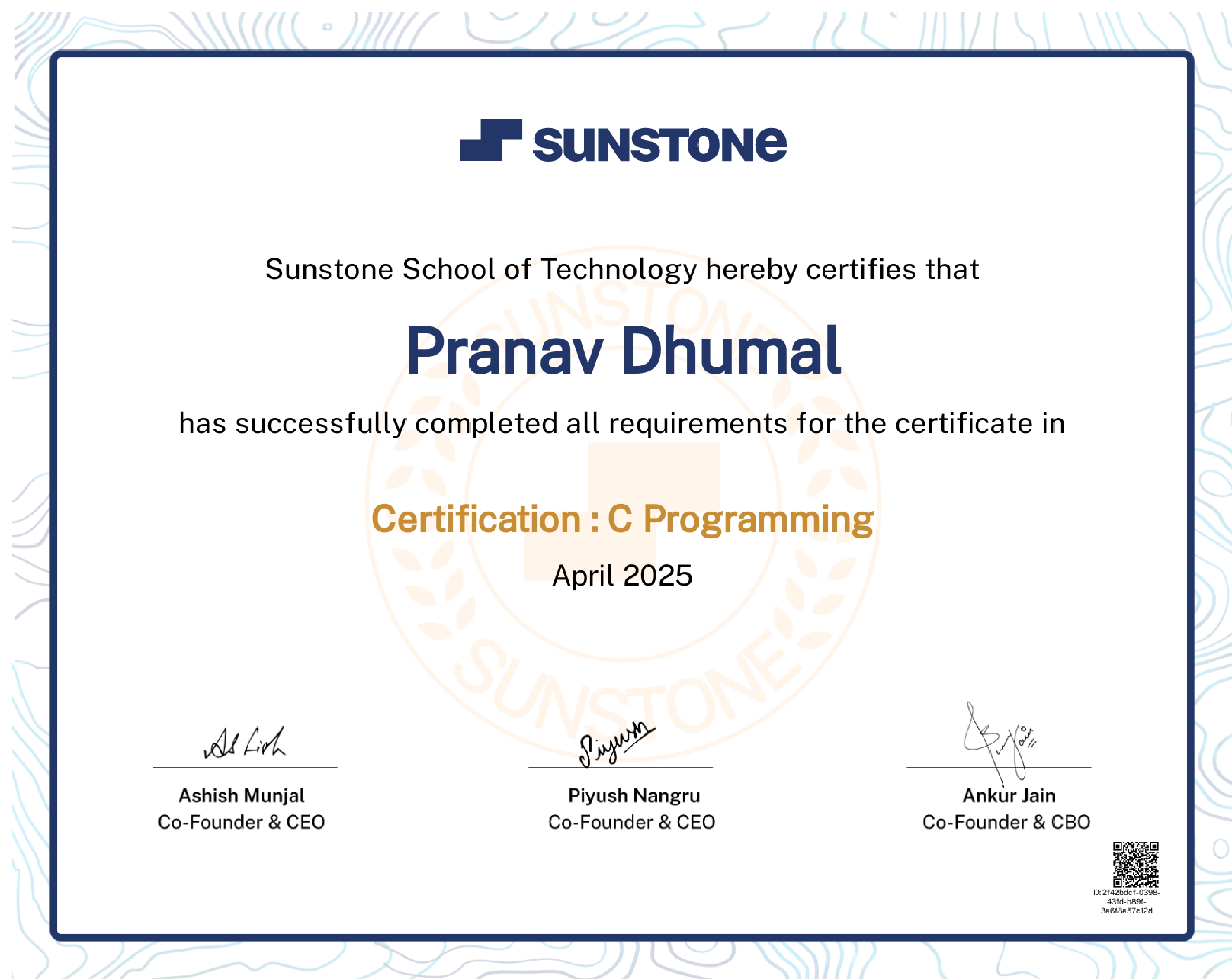 Certificate 1