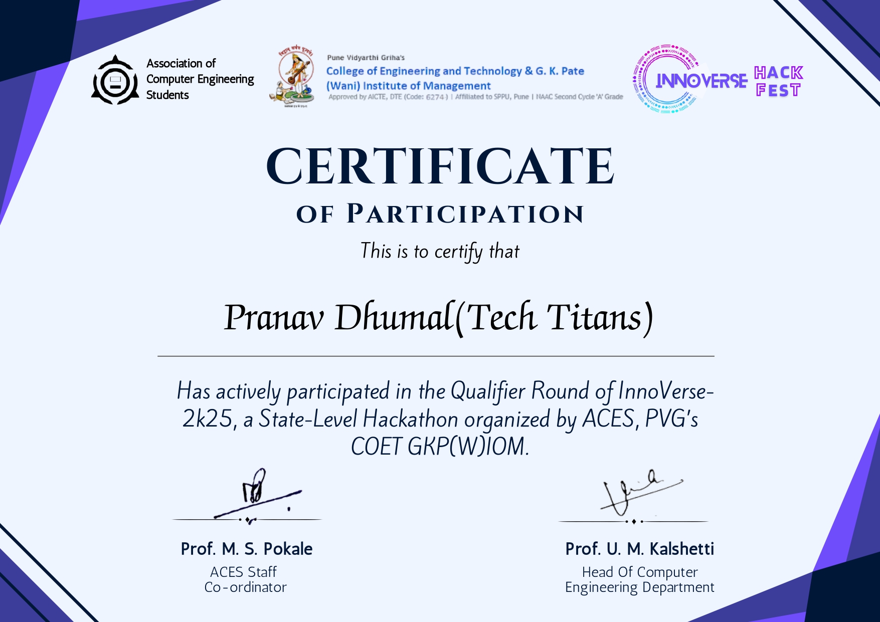 Certificate 1